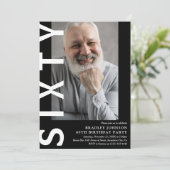 モダンSIXTY 写真入り60歳の誕生日パーティー招待状 招待状 (スタンド正面)