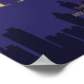 モダンSkyline Happy New Year's Poster Sign ポスター (角)