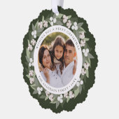 モダンSnowberry Greeneryのリース写真 オーナメントカード (左)