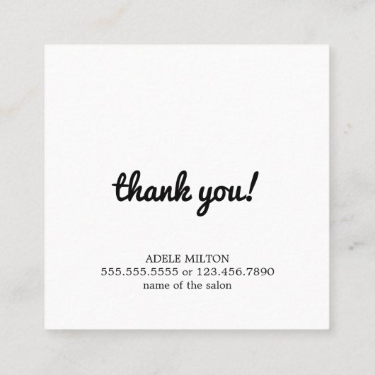 モダンSNS後を追のミニマル使い方 スクエア名刺 (裏面)