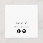 モダンSNS後を追のミニマル使い方 スクエア名刺 (正面)