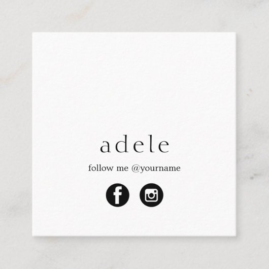 モダンSNS後を追のミニマル使い方 スクエア名刺 (正面)