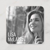 モダンSocial Me付きミニマル写真名刺 スクエア名刺 (正面)