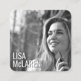 モダンSocial Me付きミニマル写真名刺 スクエア名刺