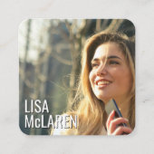 モダンSocial Me付きミニマル写真名刺 スクエア名刺 (正面)