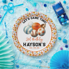 モダンSports Kids 2nd Birthdayパーティー ペーパープレート