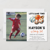 モダンSports Kids 2nd Birthdayパーティー 招待状 (正面)