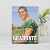 モダンSporty Graduation Announcementフォトカード 案内状 (スタンド正面)