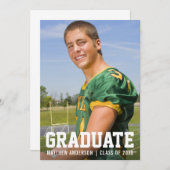 モダンSporty Graduation Announcementフォトカード 案内状 (正面/裏面)