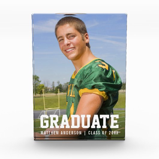 モダンSporty Graduation Announcementフォトブロック フォトブロック (正面)