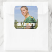 モダンSporty Graduation Announcement写真 スクエアシール (バッグ)