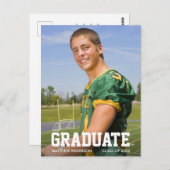 モダンSporty Graduation Announcement写真 ポストカード (正面/裏面)