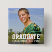 モダンSporty Graduation Announcement写真 缶バッジ (正面)