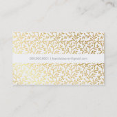 モダンSPOTはっきりした花柄金ゴールド手書き 名刺 (裏面)