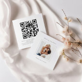モダンSquare写真結婚のQRコードRSVP エンクロージャーカード