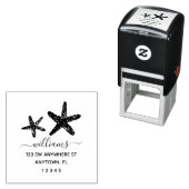 モダンStarfishスクリプト差出人住所パーソナライズされた セルフインキングスタンプ (インサイチュ)