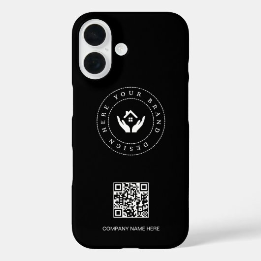 モダンstylist編集可能ロゴ | qrコードおよび文字 Case-Mate iPhoneケース (裏面)
