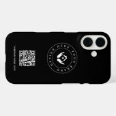 モダンstylist編集可能ロゴ | qrコードおよび文字 Case-Mate iPhoneケース (裏面 (横))