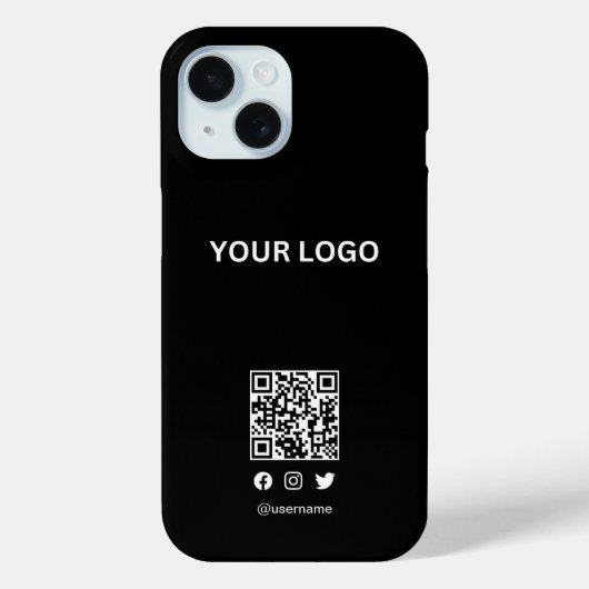 モダンstylist編集可能ロゴ | qrコードおよび文字 Case-Mate iPhoneケース (裏面)