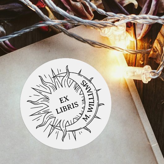 モダンSun & Moon Personal Libraryブックページ紙 ラウンドシール