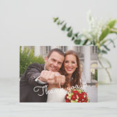 モダンSunflowers Wood結婚's Photo Thank You サンキューカード (スタンド正面)