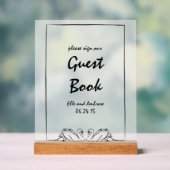 モダンSwan Chic Please sign Our Guest Book Sign アクリルサイン (ニュートラル)