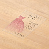 モダンSweet 16スクリプト誕生日 アクリル招待状 (レイダウン)