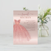 モダンSweet 16スクリプト誕生日 招待状 (スタンド正面)