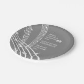 モダンSWEET MUSIC HAPPY SILVER Anniversary ペーパープレート (アングル)