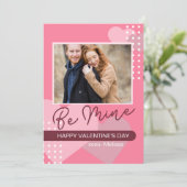 モダンSweet Pink Be Mine Valentine's Day写真 シーズンカード (スタンド正面)