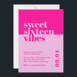 モダンSweet sixteenはっきりしたビベスピンク誕生日 招待状<br><div class="desc">お祝嬢さんか愛していた16歳の誕生日をスタイルで迎えるSweet sixteenビベスのピンク誕生日招待状!思い出モダンにはっきりした残るsweet sixteenパーティーのトーンを設定するには、この招待が最適な方法である。ピンク色の色合いと目を引くコンテンポラリーフォントでデザインされたこの招待は、若々しいエネルギーと興奮を醸し出し、あらゆるsweet sixteenお祝いに理想的な選択となっている。</div>