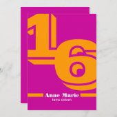 モダンSweet sixteen招待状 招待状 (正面/裏面)