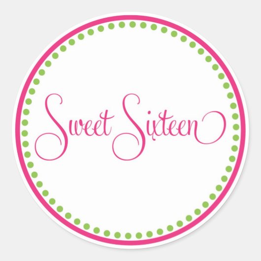 モダンSweet sixteen誕生会 ラウンドシール (正面)