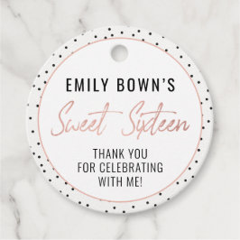 モダンSweet sixteen誕生日パーティメッセージカード フェイバータグ