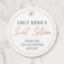 モダンSweet sixteen誕生日パーティメッセージカード