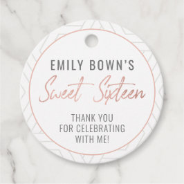 モダンSweet sixteen誕生日パーティメッセージカード フェイバータグ