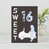 モダンSweet sixteen誕生日招待状 招待状 (スタンド正面)