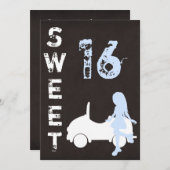 モダンSweet sixteen誕生日招待状 招待状 (正面/裏面)