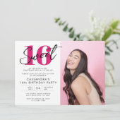 モダンSweet sixteen誕生日（写真あり） 招待状 (スタンド正面)