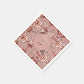 モダンSweet sixteen16位誕生日バラ金ゴールド星 スタンダードカクテルナプキン (角)