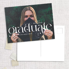 モダンSwirl Serif写真卒業のお知らせ ポストカード