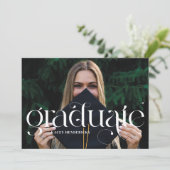 モダンSwirl Serif写真卒業のお知らせ 案内状 (スタンド正面)