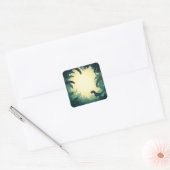 モダンTレックス恐竜シルエットスクエアステッカー スクエアシール (封筒)