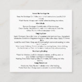 モダンtattoo artistビジネスアフターケア スクエア名刺 (裏面)