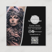モダンtattoo artistビジネスアフターケア スクエア名刺 (正面)