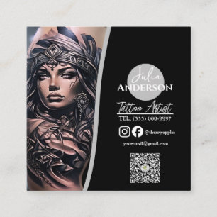モダンtattoo artistビジネスアフターケア スクエア名刺