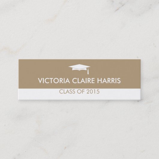 モダンtaupeカラーブロック卒業名札 コーリングカード (正面)
