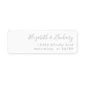 モダンTaupeスクリプト差出人住所 ラベル (正面)