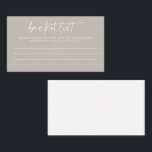 モダンTaupeスクリプ結婚トのバケットリスト アドバイスカード<br><div class="desc">モダンTaupeスクリプトの結婚バケットリストアドバイスカード</div>