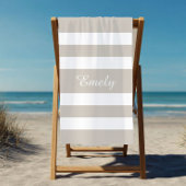 モダンTaupeストライプの名 ビーチタオル